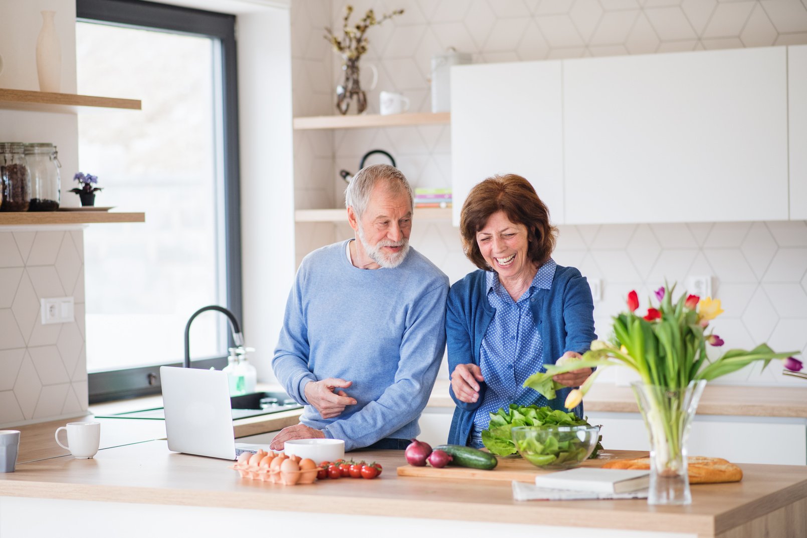 Senior Couple Cooking at Home